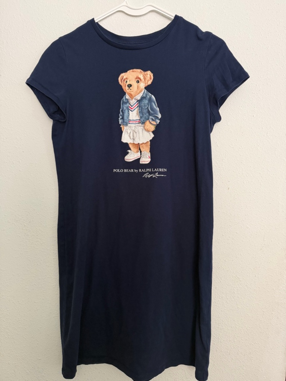 Polo by Ralph Lauren Navy Tee with Gold Logo Girls xl sz 16
